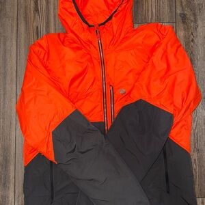 Mountain Hardwear Orange and Charcoal Stashable Puffer Jacket